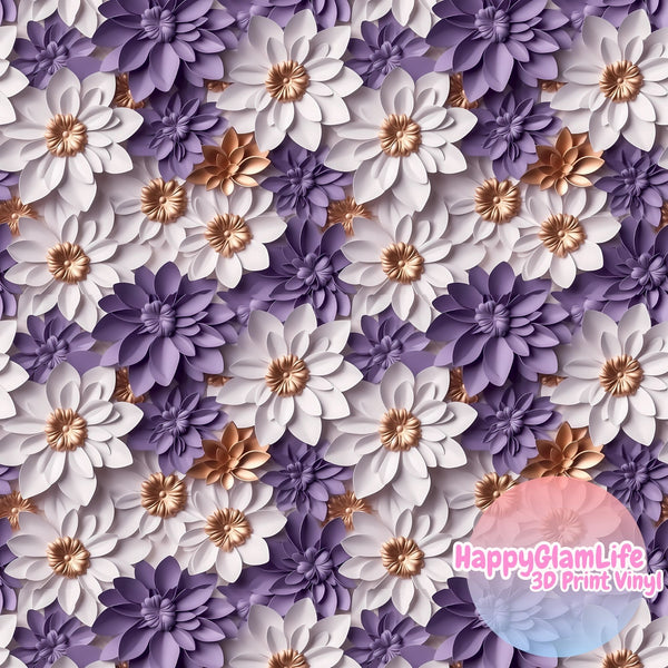 Purple Flower - 3D Print Style Vinyl