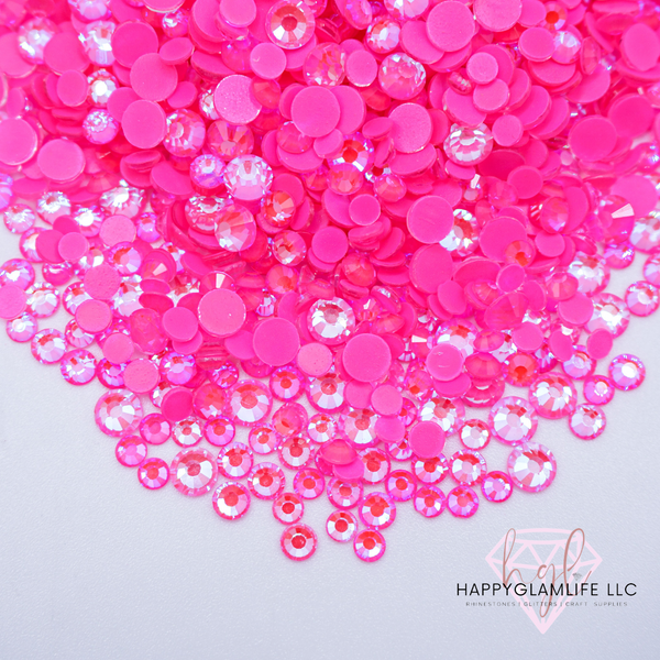 Pink Luminous Premium Glass Rhinestones