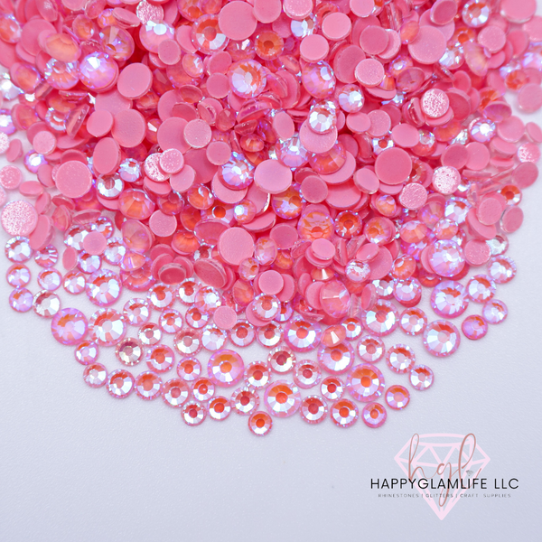 Light Pink Luminous Premium Glass Rhinestones