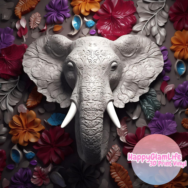 Elephant 3D Print Style Vinyl