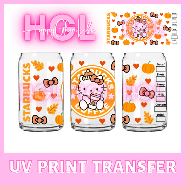 Hk Pumpkin Bow - UV Print Transfer