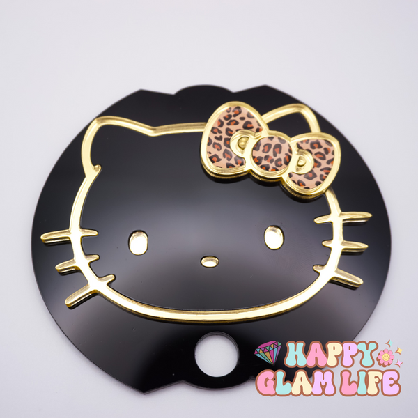 3D HK Stanley Lid - Black Gold and Leopard Bow
