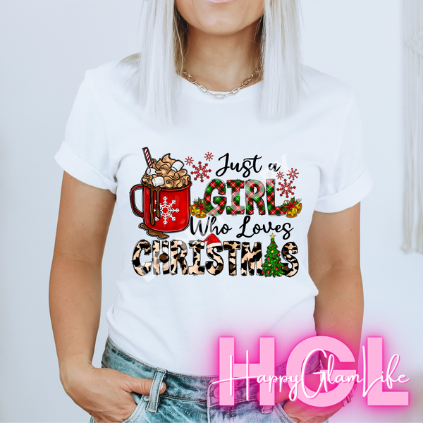 Just a girl who loves Christmas Cow Print