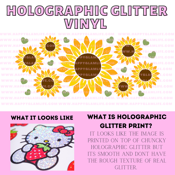 Sun Flower Holographic Glitter Vinyl Wrap
