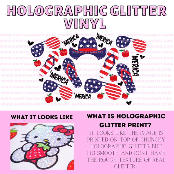Fourth Of July Holographic Glitter Vinyl Wrap