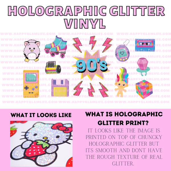 90s Vibe Holographic Glitter Vinyl Wrap