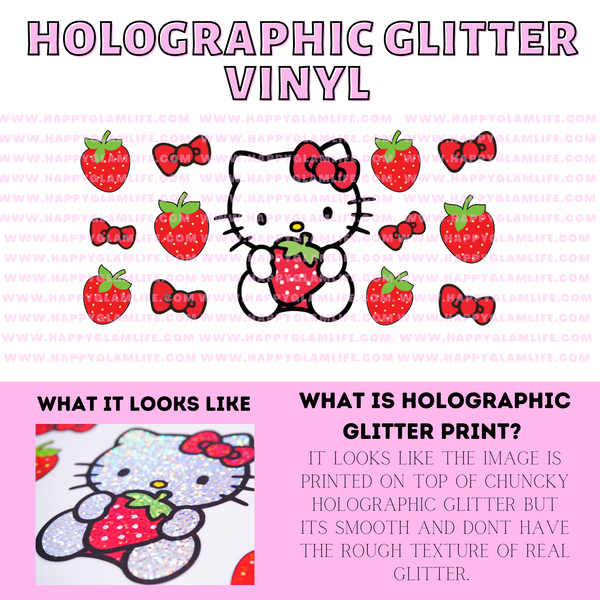 HK Strawberry Holographic Glitter Vinyl Wrap