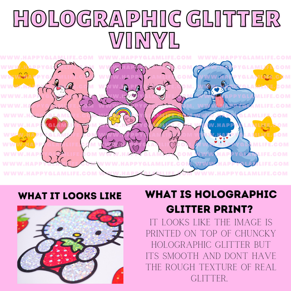 Care Bear 2 Holographic Glitter Vinyl Wrap