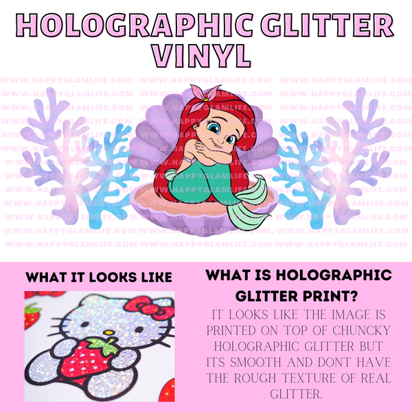 Mermaid Under the Sea Holographic Glitter Vinyl Wrap