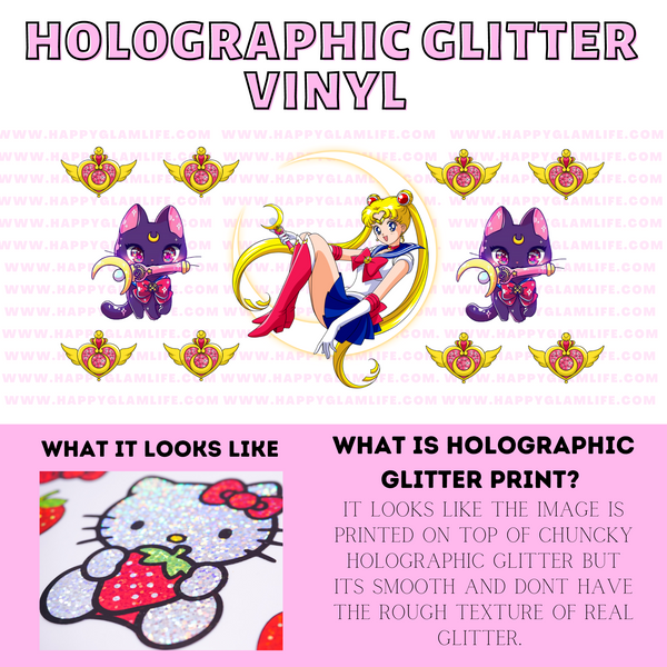 Sailor Moon Holographic Glitter Vinyl Wrap