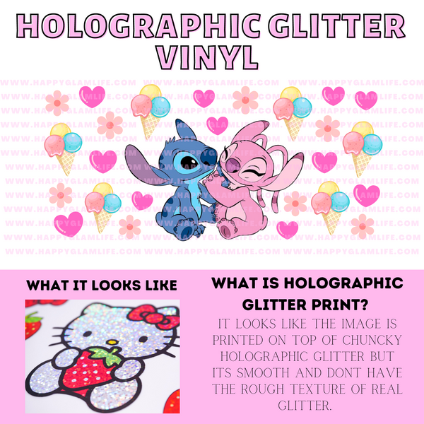 Angel and Stitch Holographic Glitter Vinyl Wrap
