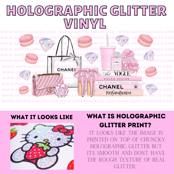 Designer Holographic Glitter Vinyl Wrap