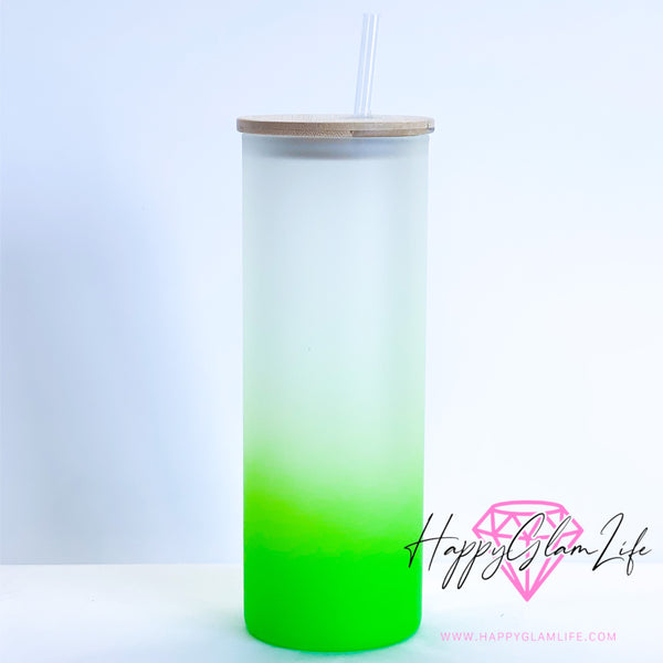 Sublimation Frosted Green Glass Can 25oz