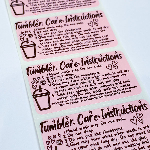Tumbler Care Rhinestones Sticker