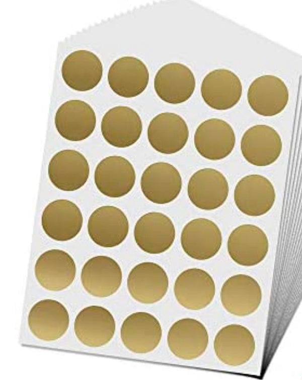 50 pieces 1" Gold Scratch Sticker