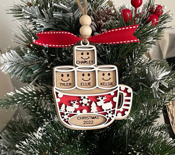 Personalize Wooden Ornament Hot Cocoa